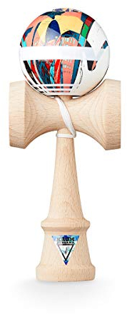 KROM Kendama NOIA 4 - aus Holz für Anfänger und Fortgeschrittene - Geschicklichkeitsspiel für draußen und drinnen - Holzspielzeug mit Schnur und Ball - Kendama Skilltoy Kugelfangspiel