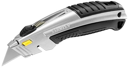Stanley Dynagrip Instant Change Knife 0 10 788 & Fatmax 2-11-700 Knife Blade in Dispenser, Silver, Set of 10 Pieces