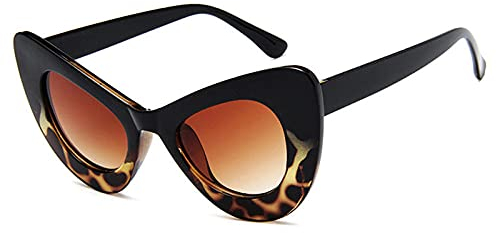 WQZYY&ASDCD Sonnenbrille Herren Damen Frauen Cat Eye Brillen Mode Frau Frau Vintage Oversized-Brown