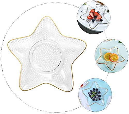Lurrose Glasdekorativer Teller in Sternform, nautische Dessertteller, Glas-Servierplatten und Tabletts für Partys, Strandteller, Teller und Tabletts