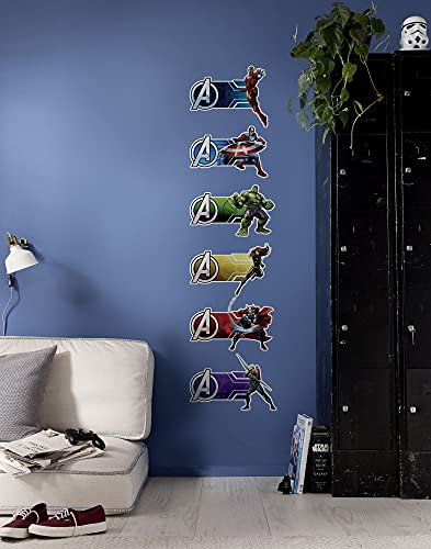 Komar Marvel Wandtattoo Avengers Plates - 100 x 70 cm (Breite x Höhe) - 7 Teile - Black Widow, Hawkeye, Hulk, Deco-Sticker, Wandaufkleber, Wandsticker, Wanddeko, Kinderzimmer - 14734h