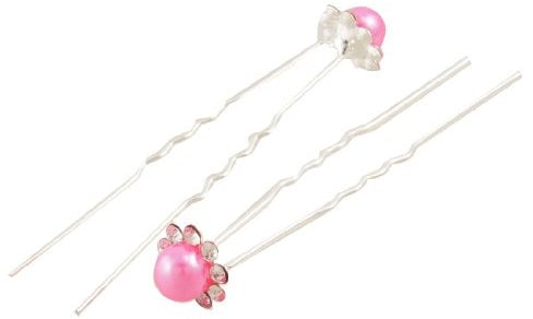 Ruilogod rosa perline decorazione strass intarsiato forcella forcella 2 pezzi