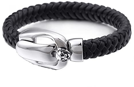 Herren-Lederarmband, Herrenarmband Retro Einfachheit Herren Armband Leder Schwarz Schmuck Herren für Männer Geschenke