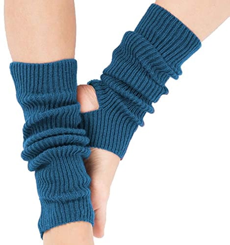 Tukistore Damen Mädchen Ballettstulpen mit Fersenloch Tanzen Stulpen Ballettstulpen Beinwärmer Ballett Stulpen Legwarmer Armstulpen,Einheitsgröße (schwarz)
