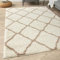 THE RUGS Shaggy Rug – Modern Moroccan Design Rugs for Living Room, Bedroom, Hallway, 3 cm Thick Area Rugs, (Moroccan Ivory/Beige, 80x150cm)