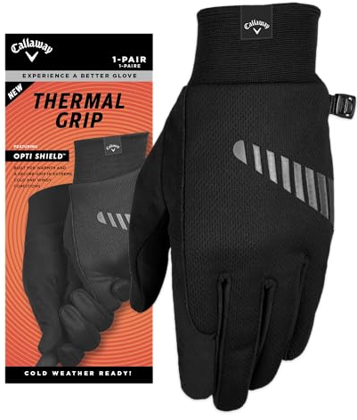 Callaway Golf Thermal Grip Golfhandschuhe für kaltes Wetter (2er Pack) 2023, Schwarz