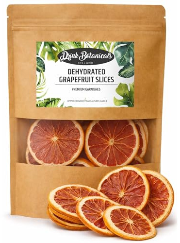 Dehydrated Dried Grapefruit Slices Wheels | 100% Natural | Approx 22 + Slices | Dried Grapefruit For Garnishing Cocktails, Cake Decoration, Baking, Fruit, Tea, Wreaths | Gluten Free |100 Grams 3.52 OZ