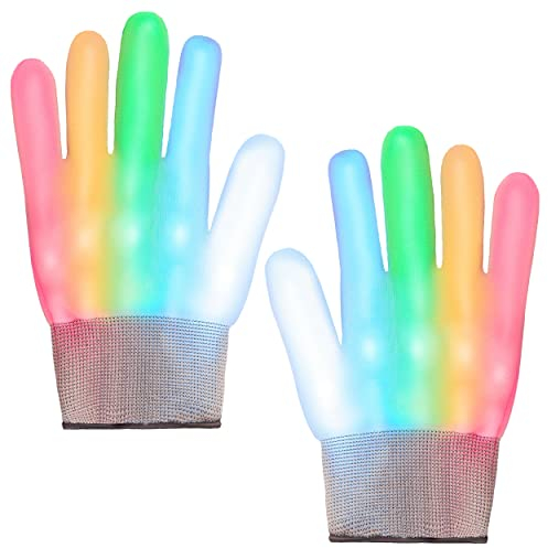 Balinco LED Handschuhe mit verschiedenen Leuchtmodi - perfekt für Techno DJ | Halloween | Cosplay | Karneval | Gruselmaske | Neon Maske | als Ergänzung zum Horror Kostüm