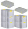 PROREGAL SuperSparSet 5x Eurobox NextGen Color mit Auflagedeckel & Schiebeschnappverschlüsse, HxBxT 32x40x60cm, 65L, Griffe gelb geschlossen, Verstärkter Boden, Eurobehälter Transportbox