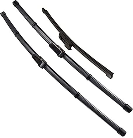 CRILI Juego De Escobillas Limpiaparabrisas Delanteras Y Traseras, para N&issan para Juke 2010-2019 2018 2017 2016 Juego De Escobillas Limpiaparabrisas Delanteras Y Traseras 12