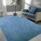 Rururug Teppich Wohnzimmer 120x170 cm, Mikrofaser Kurzflor Teppich Waschbar Schlafzimmer Teppich Weich Flauschig, Modernes Einfarbig Design Rugs for Living Room, Blau