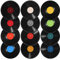 MAGICLULU 12 Stück 1950er Musikzimmer Papier Schallplatten Wand Dekorative ästhetische Dekoration Gefälschte Schallplatten Untersetzer für Zuhause