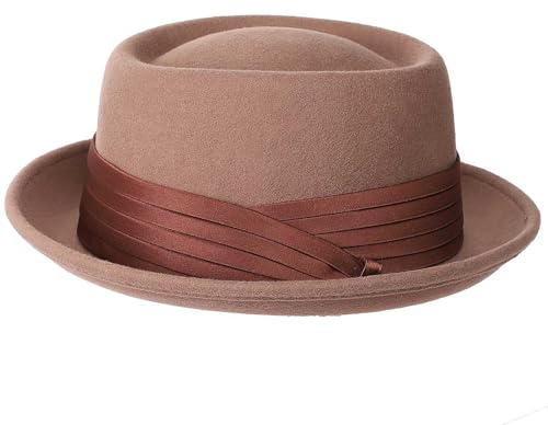 HIMESPORT Herren Wollfilz Fedora, CAMEL, large
