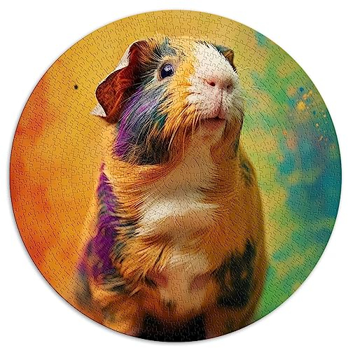 Meerschweinchen-Tiere-Puzzle für Erwachsene und Kinder, 1000 Teile, kugelförmiges Puzzle, Papppuzzle, 67,5 x 67,5 cm