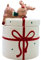 Dekohelden24 Tarro de cerámica para galletas de Navidad con tapa como regalo con alce, en color blanco, dimensiones (largo x ancho x alto) aprox. 14 x 15 x 20 cm.