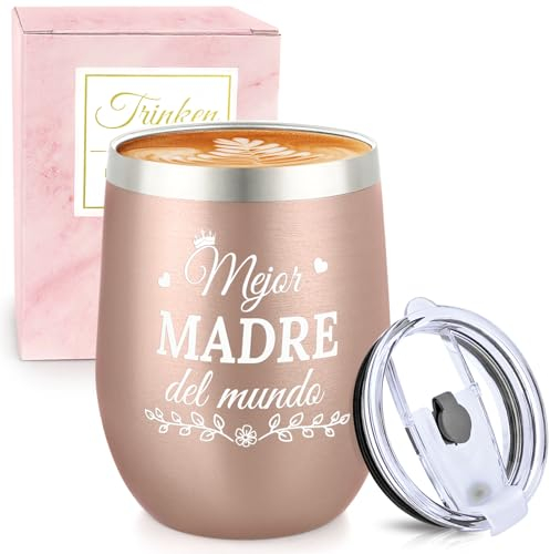 Miofula Taza de Café de Viaje, Regalo Cumpleaños Madre-Mejor Madre del Mundo, 360ml Acero Inoxidable Termo Café Hermético para Café Frío y Caliente, Leche y Té, Regalo Mama Dia de la Madre