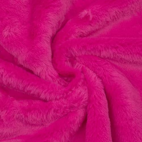 STOFFKONTOR Fellimitat Kunstfell - Meterware, Farbe Pink - zum Nähen von Bekleidung und Homeaccessoires