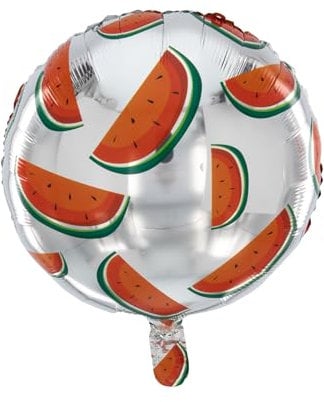 Party Factory Folienballon rund `Wassermelone´ Ø 45cm, Heliumballon, Luftballon für Geburtstag, Party, Mottoparty