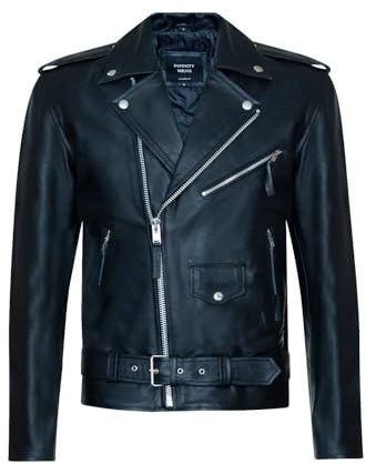 Herren FRINGE Hide Leder Brando Schwarz Tassled Motorradjacke
