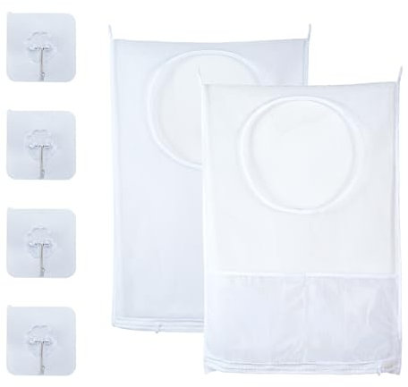 Lot de 2 paniers à linge à suspendre 76,2 x 50,8 cm - Panier à linge mural pour l'organisation et le rangement des vêtements sales (2)