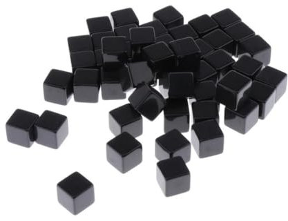 TTETTZ 50x Schwarz Opaque Blank 6 Seitige Würfel D6 RPG Party Spiel Zählwürfel