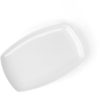 Holst Porzellan FD 432 Lot de 3 assiettes en porcelaine 30 x 20 cm Fine Dining Blanc 32 x 24 x 2,2 cm