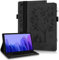 LSPCASA Carcasa para Samsung Galaxy Tab A7 10.4 Pulgadas SM-T500/T505 con Función De Soporte, Banda Elástica y Ranuras para Tarjetas - Funda Tablet Samsung Negro