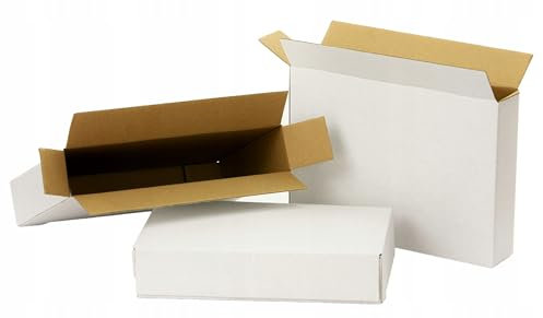 WePack 100 Stück Faltkarton 200x40x145 mm Versandkarton klein E-commerce Karton 1-Wellig WEISS Kartonage NEU