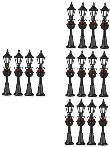 Vaguelly 16 STK Lampe Laternenpfahl Im Dorf Mini-straßenlaternen Weihnachtsdorf Laternenpfahl Weihnachtsdorf-laternenmastmodelle Weihnachtsdorf Zubehör Mikrolandschaft Miniatur Plastik