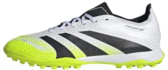 adidas Unisex Predator League Turf Football Boots, Cloud White/Core Black/Lucid Lemon, 10 UK