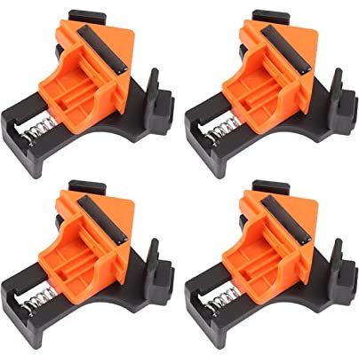Deosdum 4Pcs Corner Clamp, Wood Right Angle Clamps Spring Load 90 Degree Corner Clamps Clip for Woodworking Photo Frame Wooden Craft