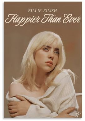 Xuseoua Billie Poster Eilish Musikalbum, Vintage-Cover, Musikposter für Zimmer, ästhetische Leinwand, Wandkunst, Schlafzimmerdekoration, 30 x 45 cm