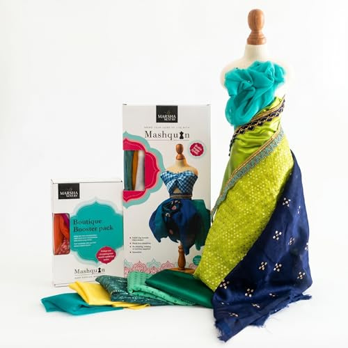 Marisha Mistry Mashquin Creative Gift for Girls & Boys | Kids Fashion Mannequin Kit with Fabrics & Trims | Birthday Craft Gift | Tropical Twilight | Ages 5+