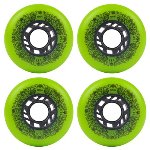 ANWEALTH Inline Skate Rollen Indoor/Outdoor Rollschuh Räder 4/8er Pack 72 mm 88A Rollschuhräder Rollschuhradersatz mit Lagern, D*4,72mm