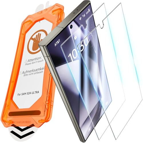 UniqueMe für Samsung Galaxy S24 Ultra für Panzerglas - [Full Screen Displayschutz] Schutzfolie für Samsung Galaxy S24 Ultra Schutzglas,Auto Installation,2 Stück