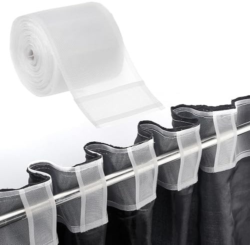 JOZMMZEOOA Nylon Gardinenband,Kräuselband Gardinen 10 CM X 10 M Nähen Gardinenband Multifunktional Bügelband Vorhänge Universal Faltenband Ösenband,für Nähen Bei Herstellung Vorhängen Wandteppichen