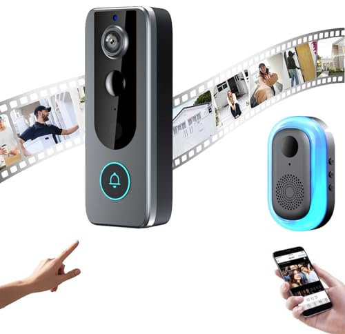 Guardianbell Pro – Smart Wifi Doorbell & Security Cam in One, Wireless Video Doorbell, Motion Alerts, Auto Snapshots and Local Recordings, View Real-Time Images Anytime, Anywhere (Style B)