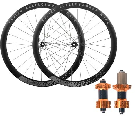 LSRRYD 700C Gravel Rennrad Radsatz Scheibenbremse 45mm Aluminiumlegierung Doppelwandfelgen 100/135mm QR Lagernaben 7 8 9 10 11 12 Gang Kassette 24 Löcher(Gold,700C Gray)