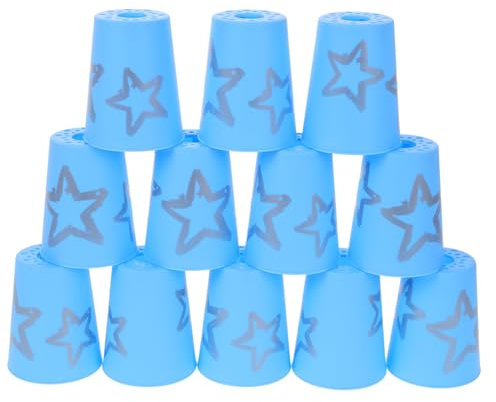 Gatuida 12 Pièces Pile Rapide Jeu de Pile de gobelets Coupe du Joueur Jeux de Coupe empiler des Tasses gobelets empilables pour entraînement de Vitesse Plastique Ciel Bleu