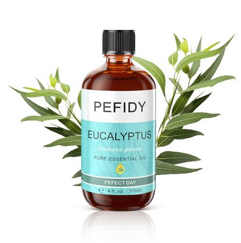 PEFIDY Aceite Esencial de Eucalipto 118ml - Natural Aceites esenciales - Para Aromaterapia, Masajes, SPA, Cuidado Personal, Cabello y Uñas, Baño, DIY