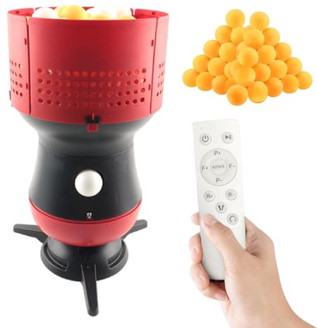 XEEAOFE Machine à Ping Pong Portable avec Contrôle sans Fil, Capacité 90 Balles, Personnalisation Effet/Vitesse pour Entraînement Solo & Coaching