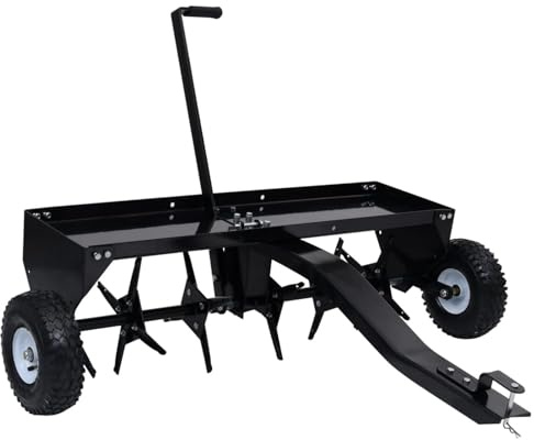 Aeratore per Prato, Aeratore Professionale 102cm per Trattorino Tagliaerba con Dispositivo di Aggancio Universale, per Arieggiatura del Terreno e Nutrienti per Piante, per Giardino e Prato Domestico