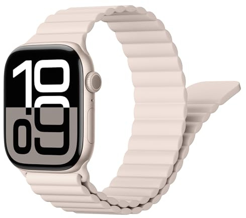Silicona Magnetica Correa para Apple Watch SE 3/2 49mm 46mm 45mm 44mm 42mm 41mm 40mm 38mm Hombr Mujer,Silicona Deportiva Loop Ajustable Repuesto Pulsera para iWatch 11 10 9 8 7 6 5 4 3 Ultra 3/2