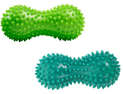 PVC Fußmassagebälle für Triggerpunkte 2 Stück Erdnussförmige | Glatte Oberfläche ohne Grate, Leicht zu Tragen, Strukturierte Akupressur, für Wade und Regeneration