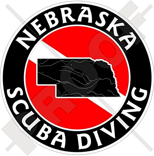 Nebraska Scuba Tauchflagge, nebraskanische Kartenform, USA, Amerika, 100 mm, rund, Vinyl