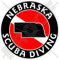 Nebraska Scuba Tauchflagge, nebraskanische Kartenform, USA, Amerika, 100 mm, rund, Vinyl
