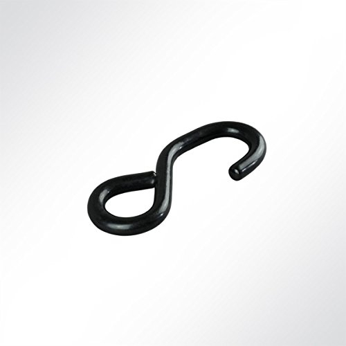 LYSEL® S-Haken einseitig geschlossen mit schwar, (B) 25mm in schwarz (1 Stück) 500kg