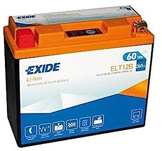 EXIDE EXELT12B - BATTERIE MOTORBIKE LITHIUM - Spéciale moto - Batterie 12V - 60WH - Haute performance - Expérience d’Equipementier d’Origine