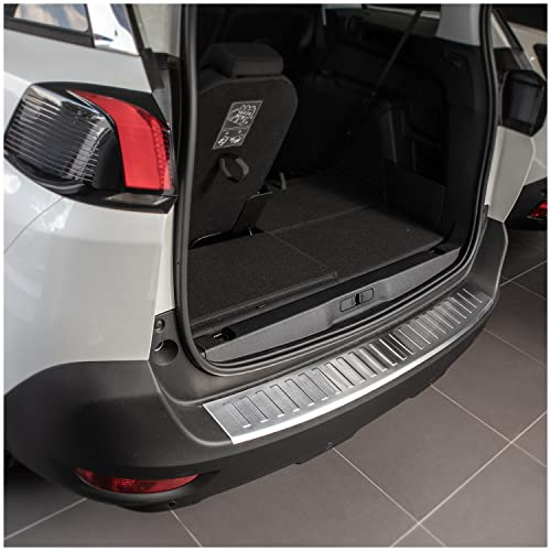 tuning-art Protection de seuil de Coffre pour Peugeot 5008 2 2017-2024 | Acier inox Ajustement parfait Bord plié Ruban adhésif spécial Chiffon de nettoyage Protection de pare-chocs