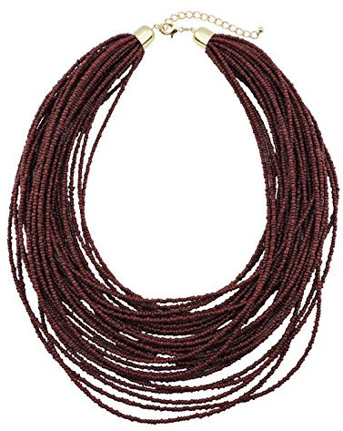 Bocar Multi Layer Chunky Lätzchen Aussage Samenperlen Cluster Kragen Halskette für Frauen Geschenk (NK-10351-deep wine)